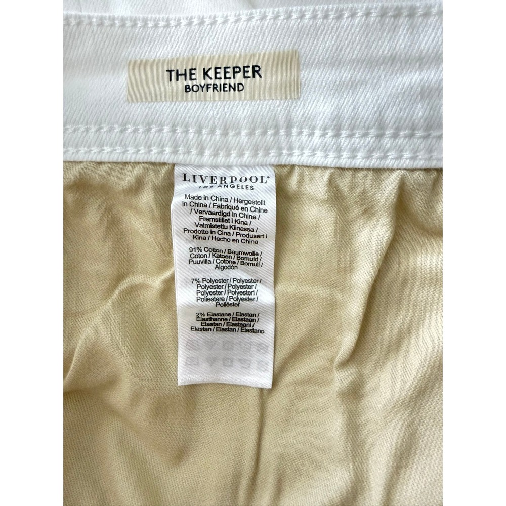 NWT Liverpool Los Angeles‎ Eco The Keeper Boyfriend Jeans Plus White Stretch 14W - Picture 11 of 15
